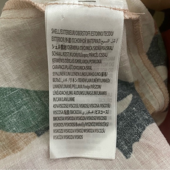 Farm Rio Multicolor Abstract Midi Dress Spaghetti Straps Fit & Flare Boho Size L - Picture 8 of 9